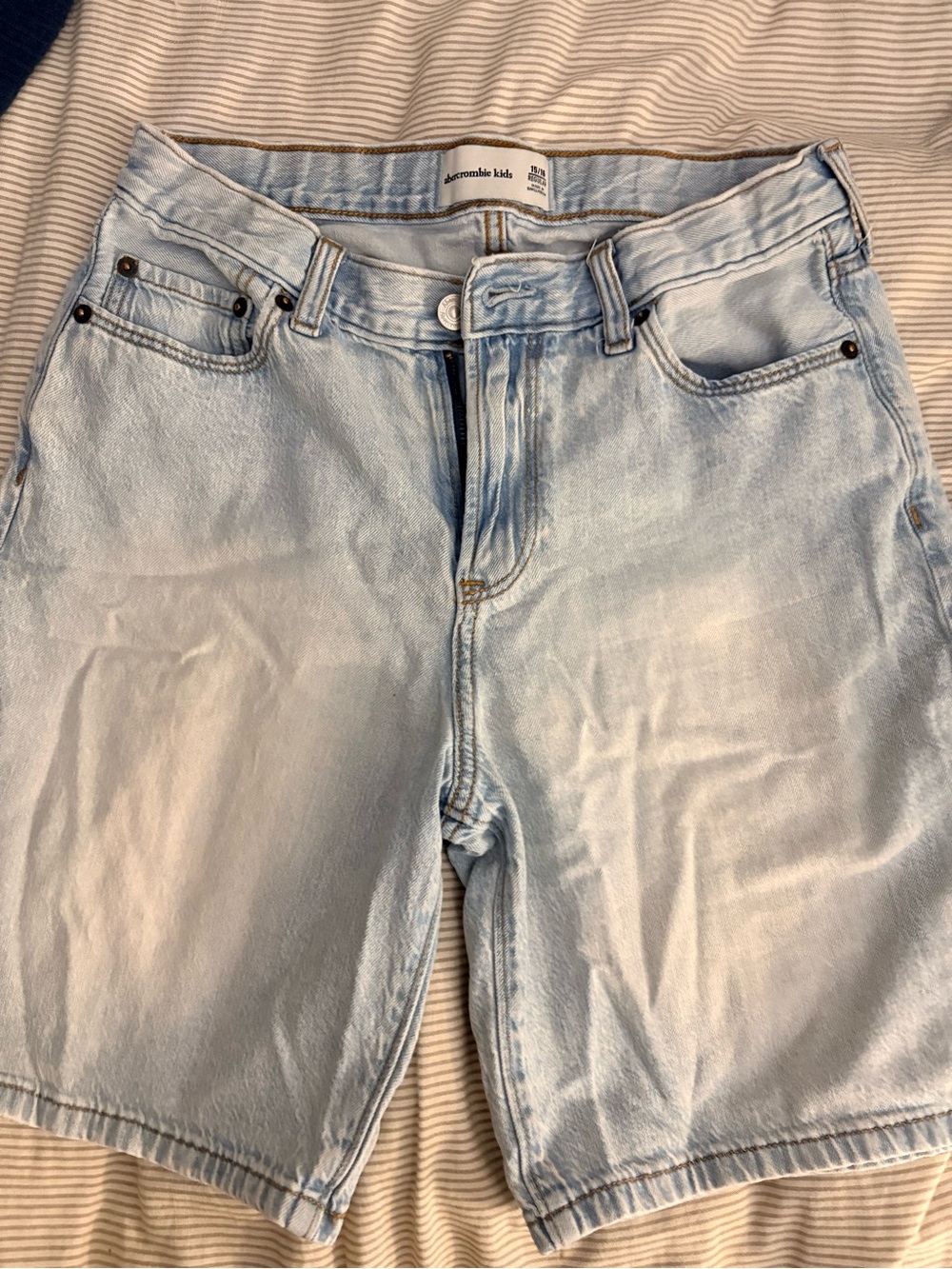 abercrombie kids Light Blue Relaxed Jeans Shorts